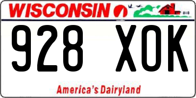WI license plate 928XOK