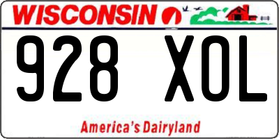 WI license plate 928XOL