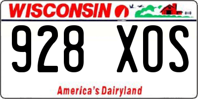 WI license plate 928XOS