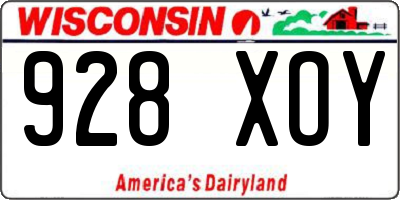 WI license plate 928XOY