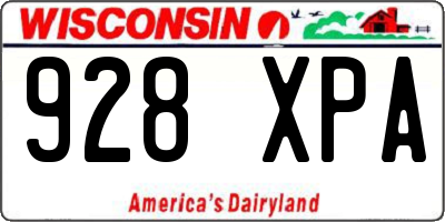 WI license plate 928XPA
