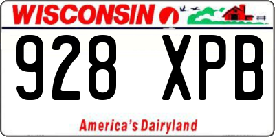 WI license plate 928XPB