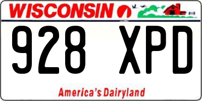 WI license plate 928XPD