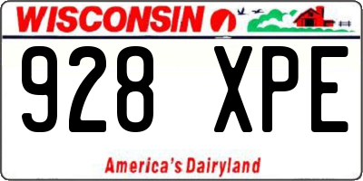 WI license plate 928XPE