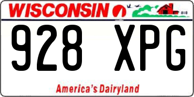 WI license plate 928XPG
