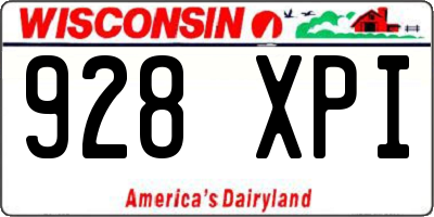 WI license plate 928XPI
