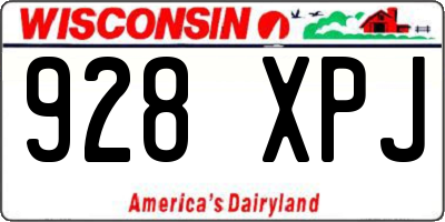 WI license plate 928XPJ
