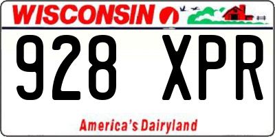 WI license plate 928XPR