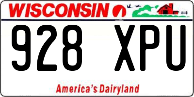 WI license plate 928XPU