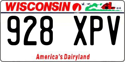 WI license plate 928XPV