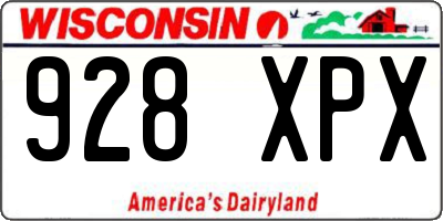 WI license plate 928XPX