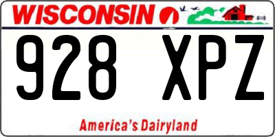 WI license plate 928XPZ