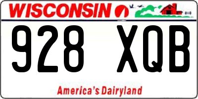 WI license plate 928XQB