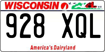 WI license plate 928XQL
