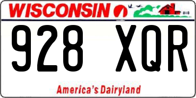 WI license plate 928XQR