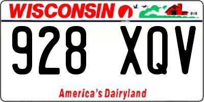 WI license plate 928XQV