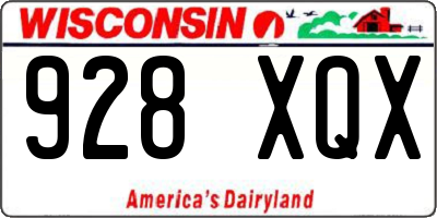 WI license plate 928XQX