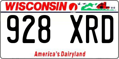 WI license plate 928XRD
