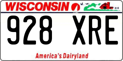 WI license plate 928XRE