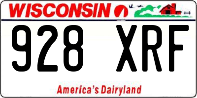 WI license plate 928XRF