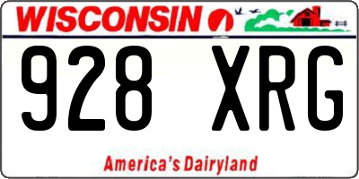 WI license plate 928XRG