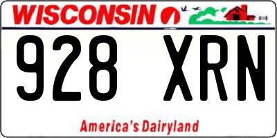 WI license plate 928XRN