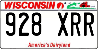 WI license plate 928XRR
