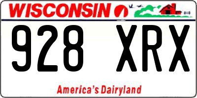 WI license plate 928XRX