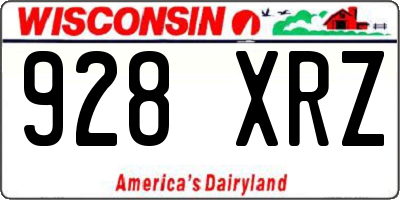 WI license plate 928XRZ