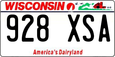 WI license plate 928XSA