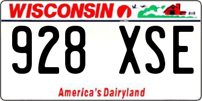 WI license plate 928XSE