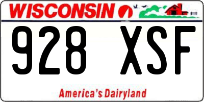 WI license plate 928XSF