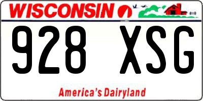 WI license plate 928XSG