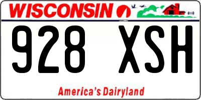 WI license plate 928XSH