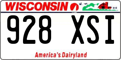 WI license plate 928XSI