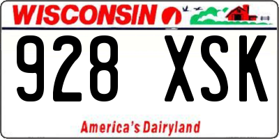 WI license plate 928XSK