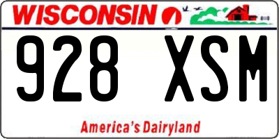 WI license plate 928XSM