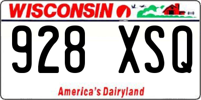 WI license plate 928XSQ