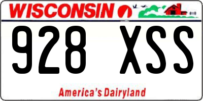 WI license plate 928XSS