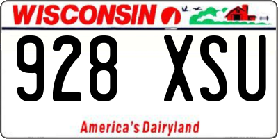 WI license plate 928XSU