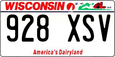 WI license plate 928XSV