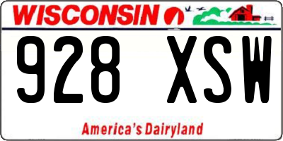 WI license plate 928XSW
