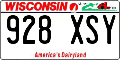WI license plate 928XSY