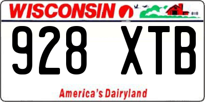 WI license plate 928XTB
