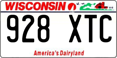 WI license plate 928XTC