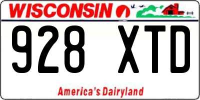 WI license plate 928XTD