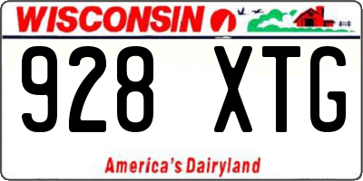 WI license plate 928XTG