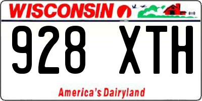 WI license plate 928XTH
