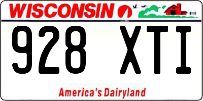 WI license plate 928XTI