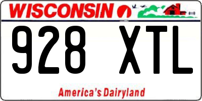 WI license plate 928XTL